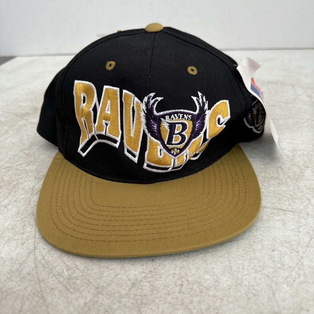 Youth Black and Gold Vintage Baltimore Ravens Two-Tone Snapback Hat